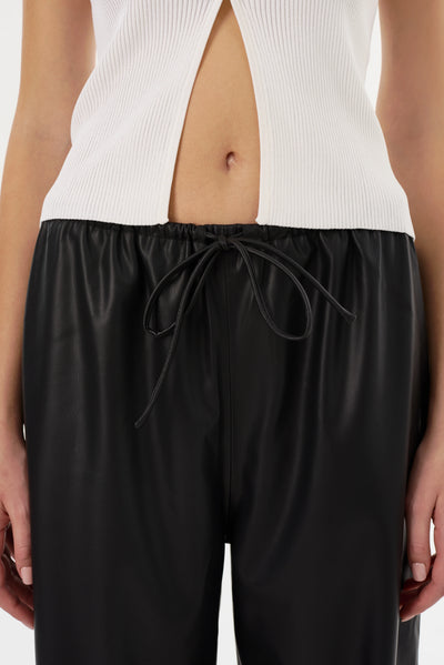 Lamarque Faith Faux-Leather Relaxed Pant Black