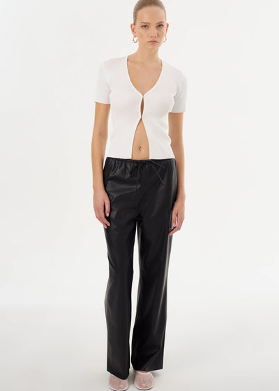 Lamarque Faith Faux-Leather Relaxed Pant Black