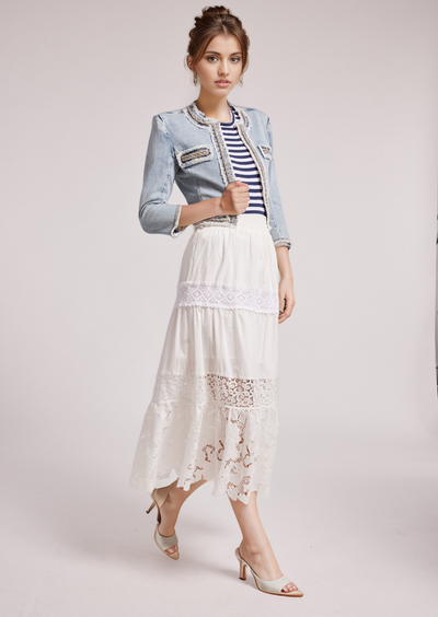 Generation Love Kenzie Denim Chain Jacket - Light Blue