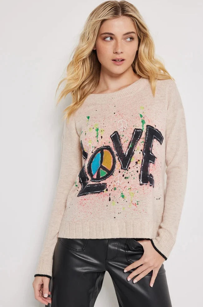 Lisa Todd Peace & Love Wool Pullover - Oat