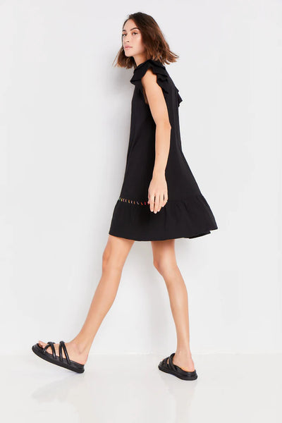 Lisa Todd S/S Free Frills Flutter Sleeve Dress - Black