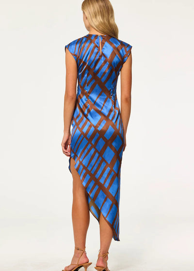 Misa Lydia Dress Blue/Brown Matrix