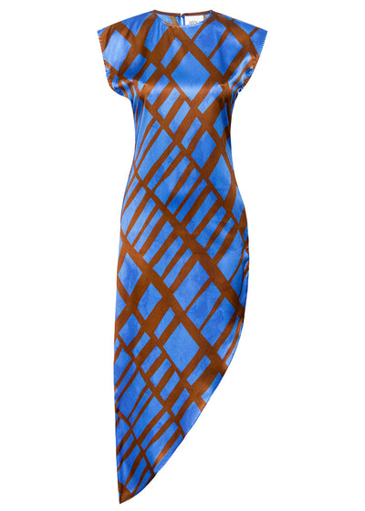 Misa Lydia Dress Blue/Brown Matrix