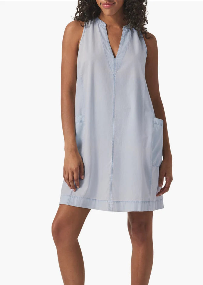 Splendid Charity Indigo Stripe Dress Washed Indigo