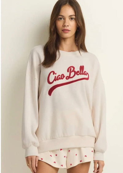 Z Supply Ciao Bella Sweatshirt - Vanilla Ice