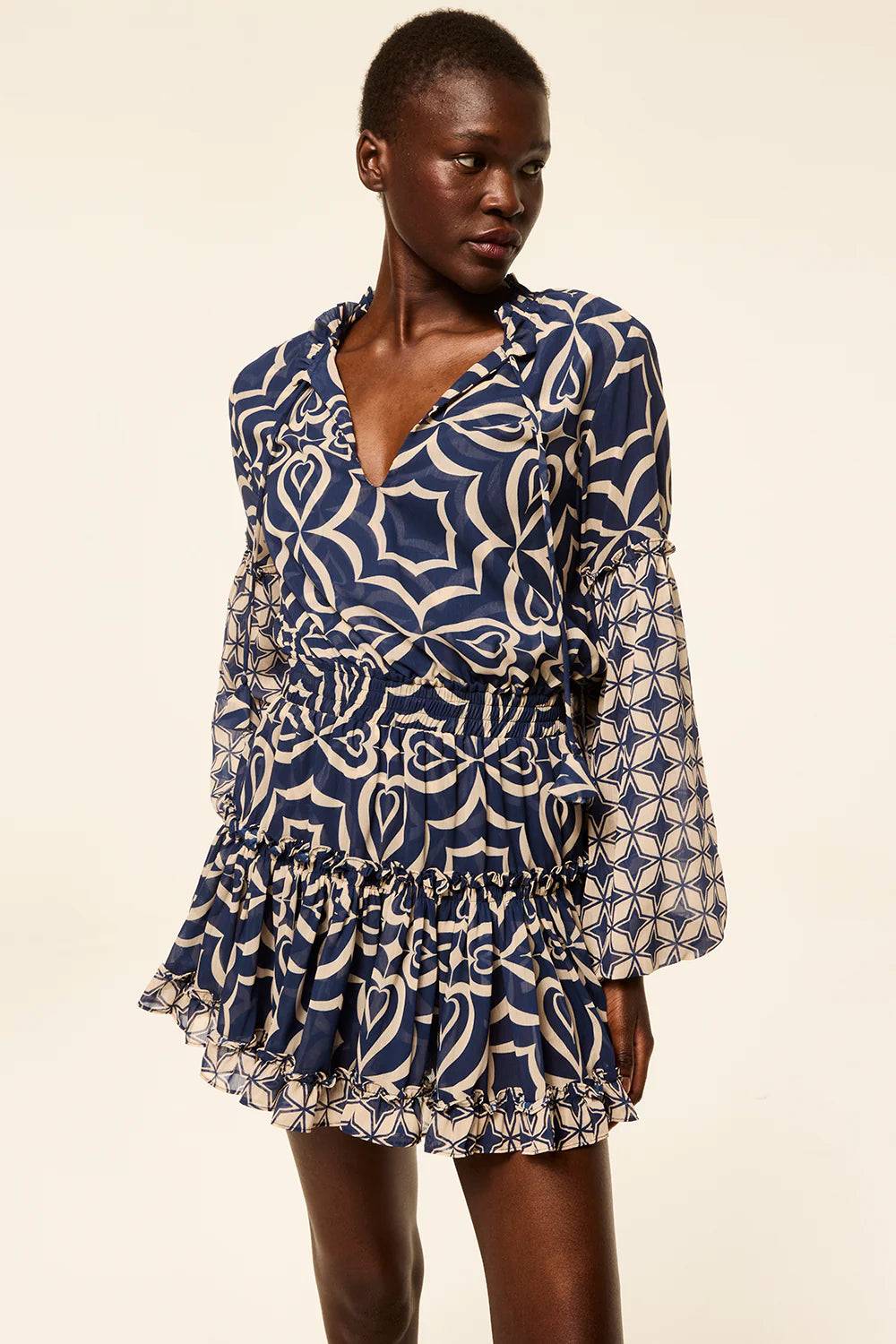Misa Elisabetta Dress Blue Mosaic