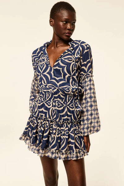 Misa Elisabetta Dress Blue Mosaic