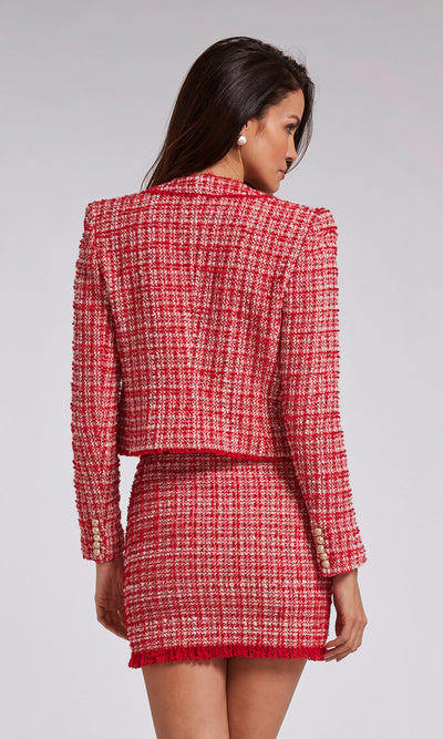 Generation Love Karson Tweed Jacket - Red/White