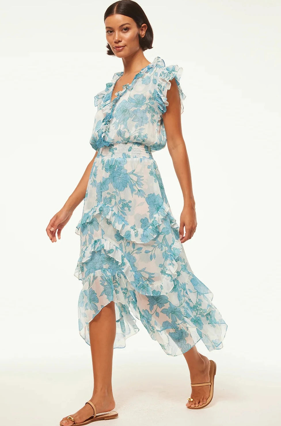 Misa Turquoise Flora Dress 