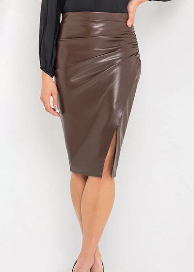 Generation Love Gina Vegan Leather Skirt Mahogany