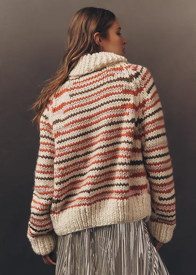 Gogo Long No Waste Cardi Snow Earth Orange