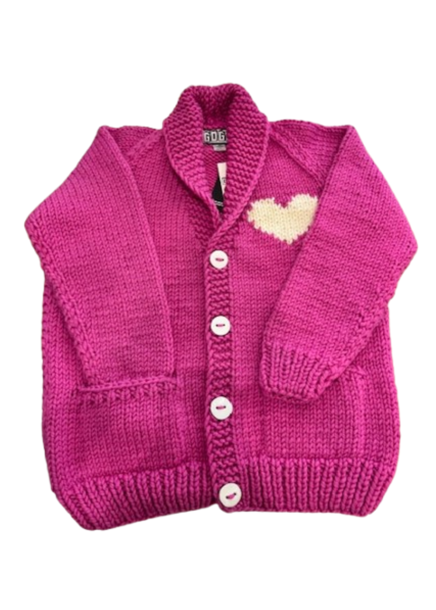 Gogo Long Heart Cardi Raspberry Snow