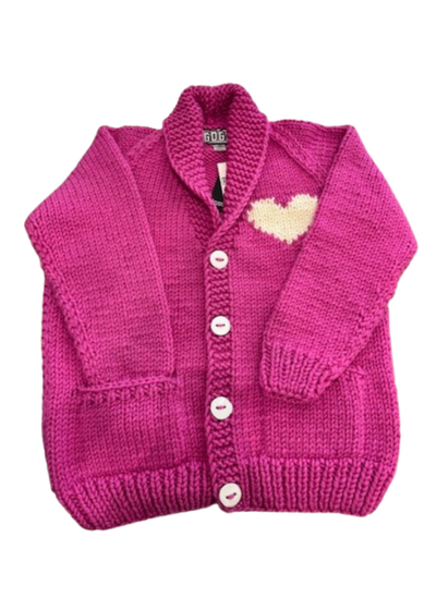 Gogo Long Heart Cardi Raspberry Snow