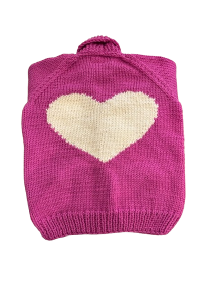 Gogo Long Heart Cardi Raspberry Snow