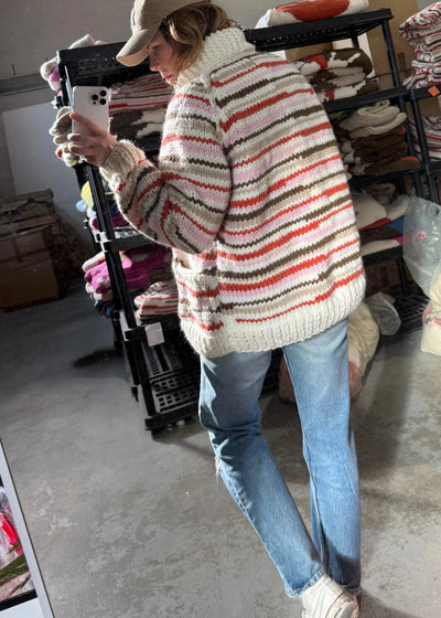 Gogo Long No Waste Cardi Snow Earth Orange