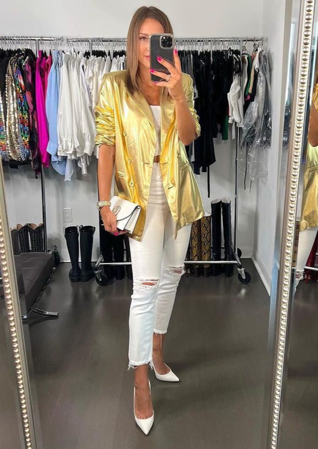 Gold Metallic Blazer