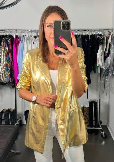 Gold Metallic Blazer