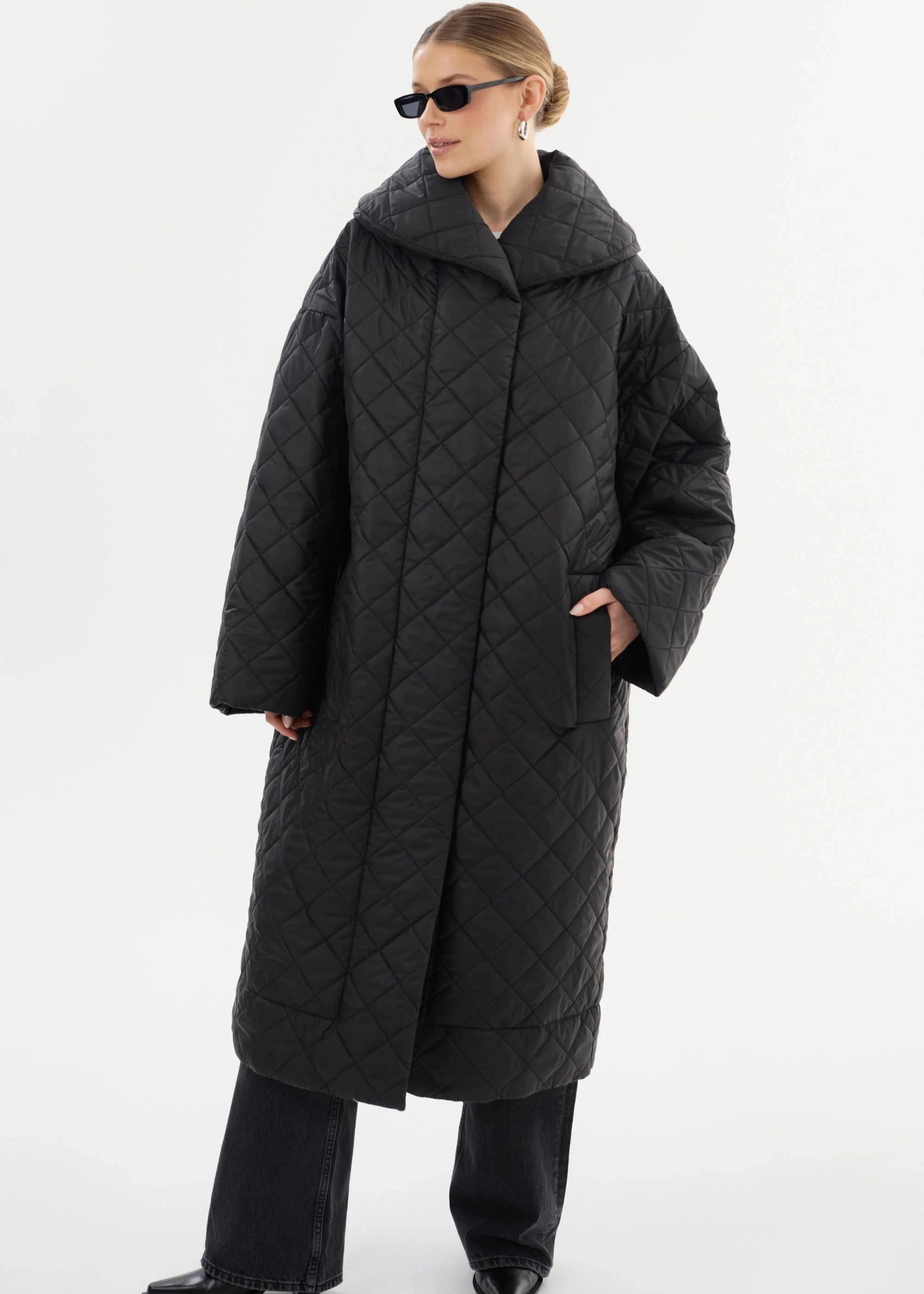 Lamarque Hendrika Quilted Coat Black