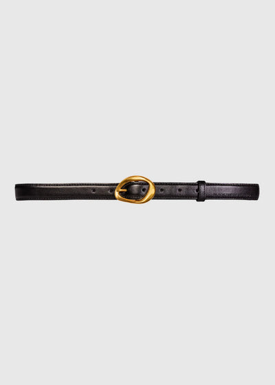 Black Suede Studio Iconic Belt Gold