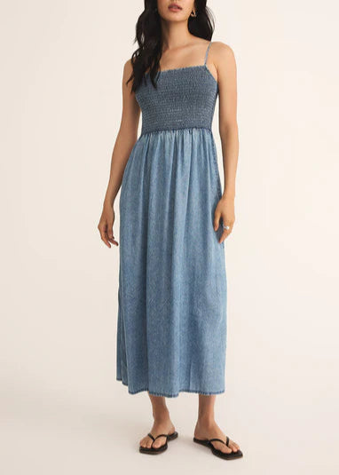 Z Supply Bayside Chambray Midi Dress Chambray