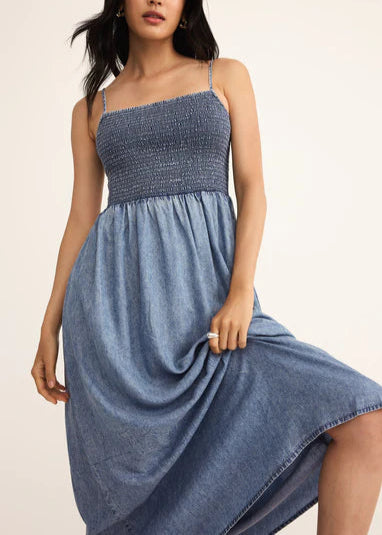 Z Supply Bayside Chambray Midi Dress Chambray