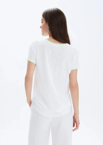 CHRLDR Neon Trim Ava Mock Layer T-Shirt - Neon Green