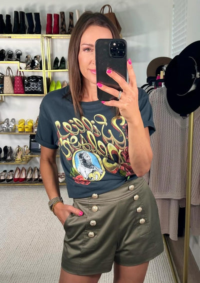 Generation Love Emma Gabardine Short -Olive