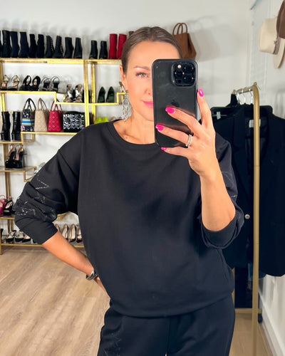 CHRLDR Glitter Stars Crewneck Sweatshirt Black