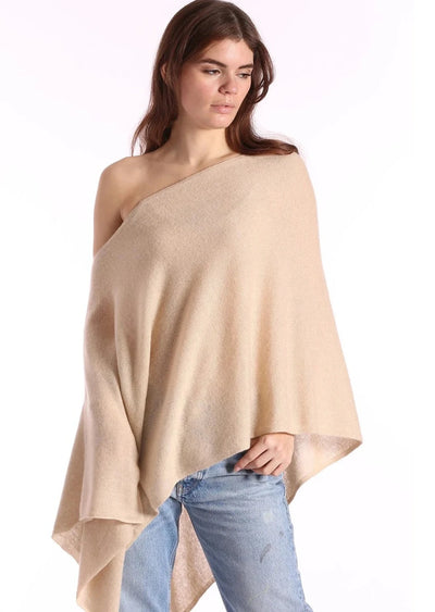 MINNIE ROSE Cashmere Ruana - Beige