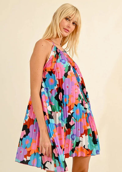 Molly Bracken Pleated Floral Cami Dress