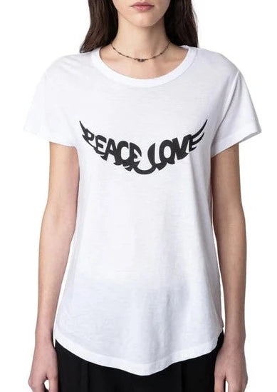 Zadig & Voltaire Peace Love w Wings Tee - White