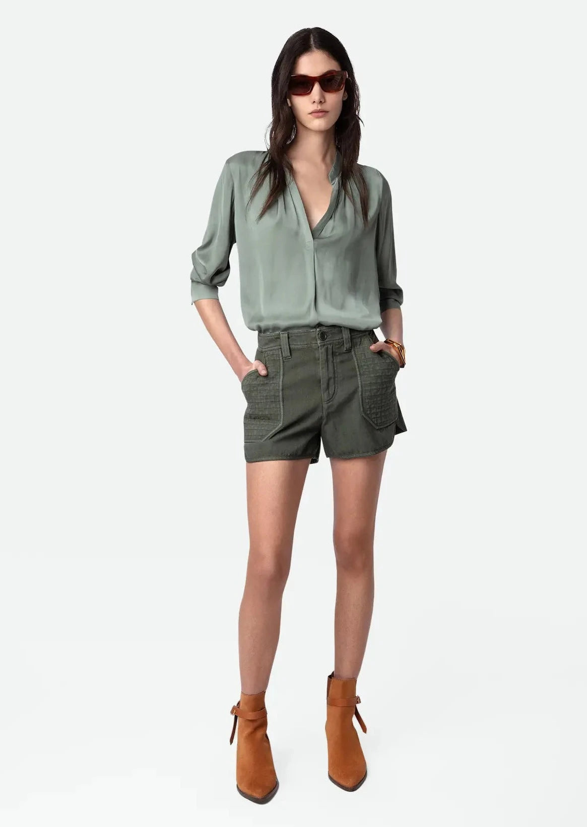 Zadig & Voltaire Tink Satin Blouse - Olive