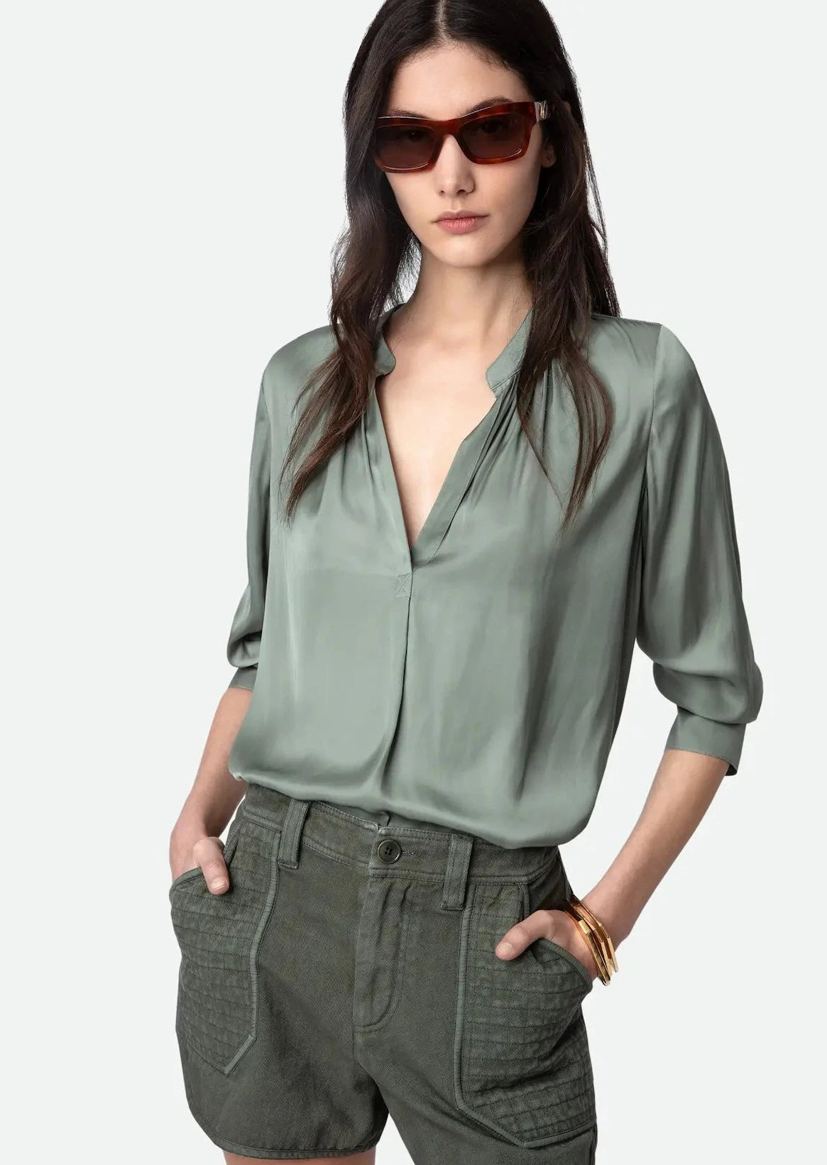 Zadig & Voltaire Tink Satin Blouse - Olive