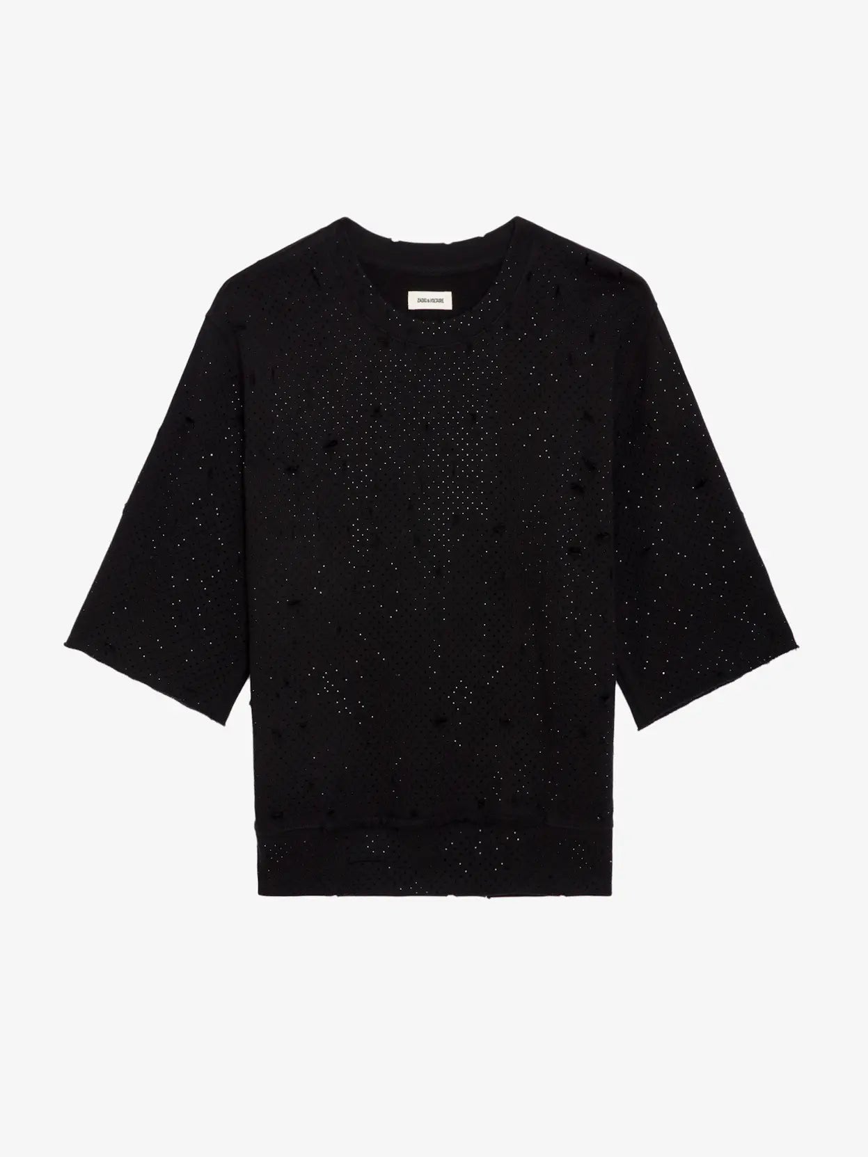 Zadig & Voltaire Sparkle Encrusted Crew - Black