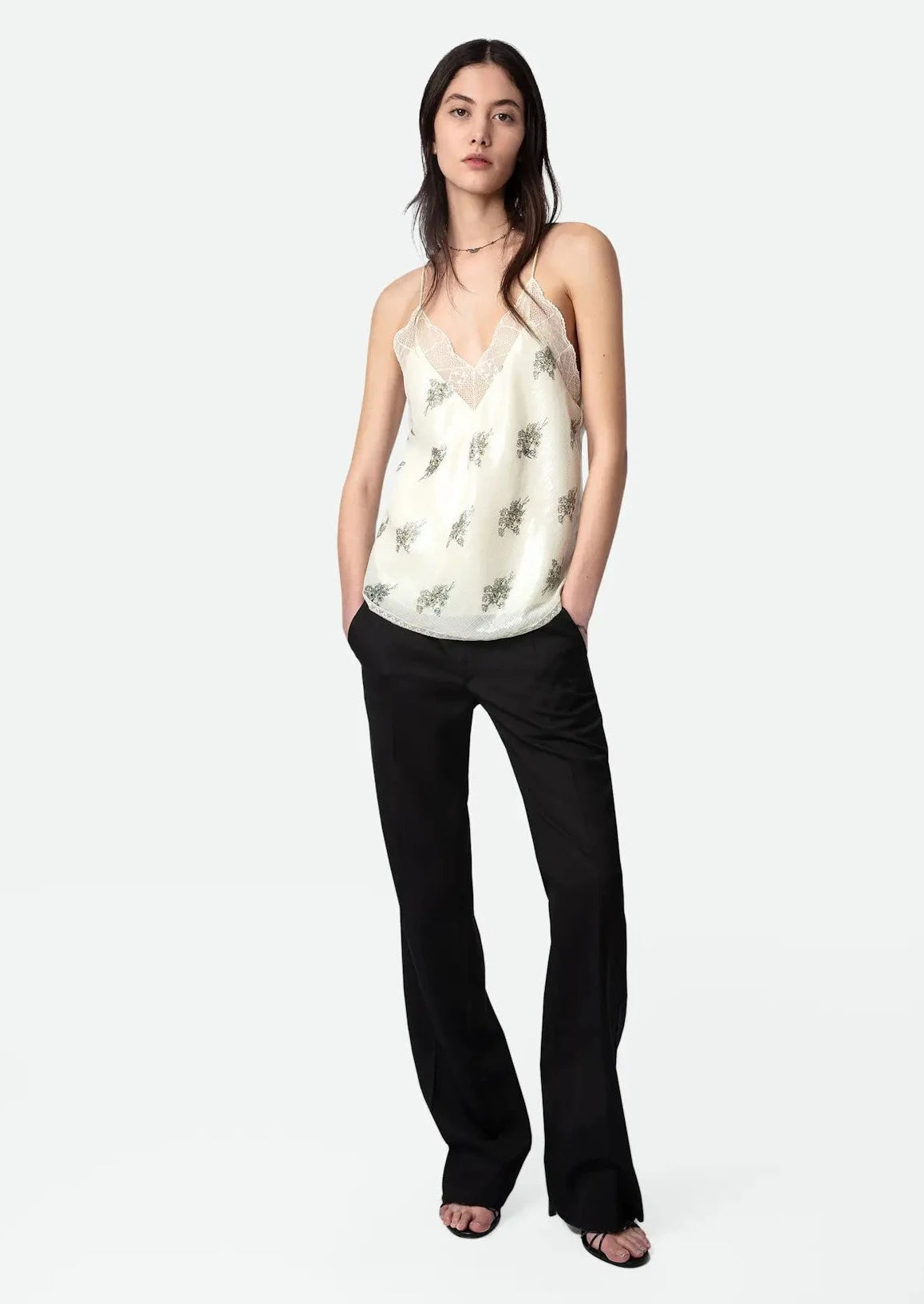 Zadig & Voltaire Christy Sequins Flowers Cami