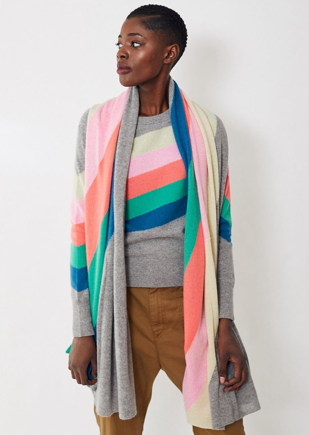 White + Warren 100% Cashmere Rainbow Wrap