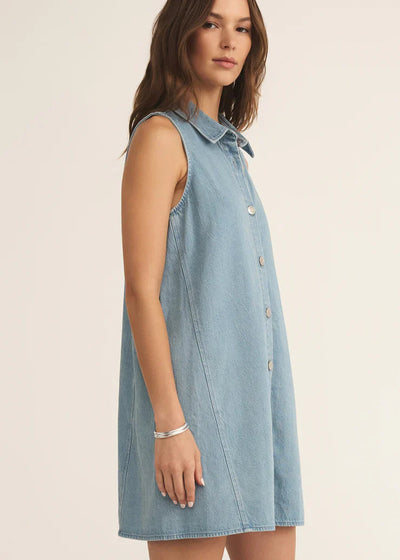 Z Supply New Light Twill Mini Dress Indigo