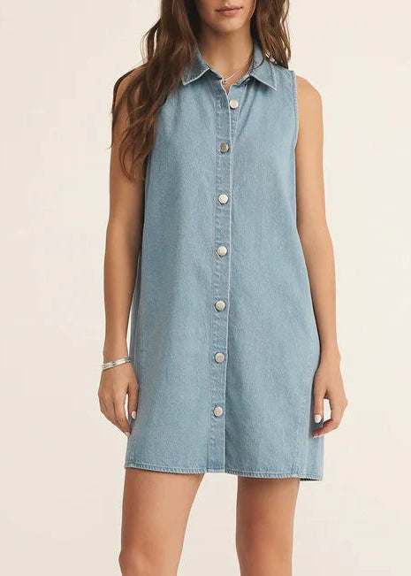 Z Supply New Light Twill Mini Dress Indigo