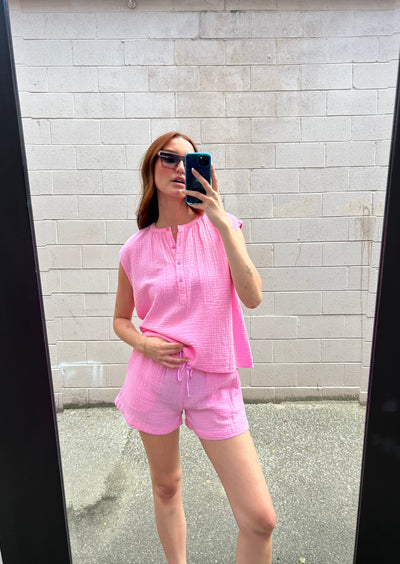 Stark Cotton Gauze Mila Top - Pink