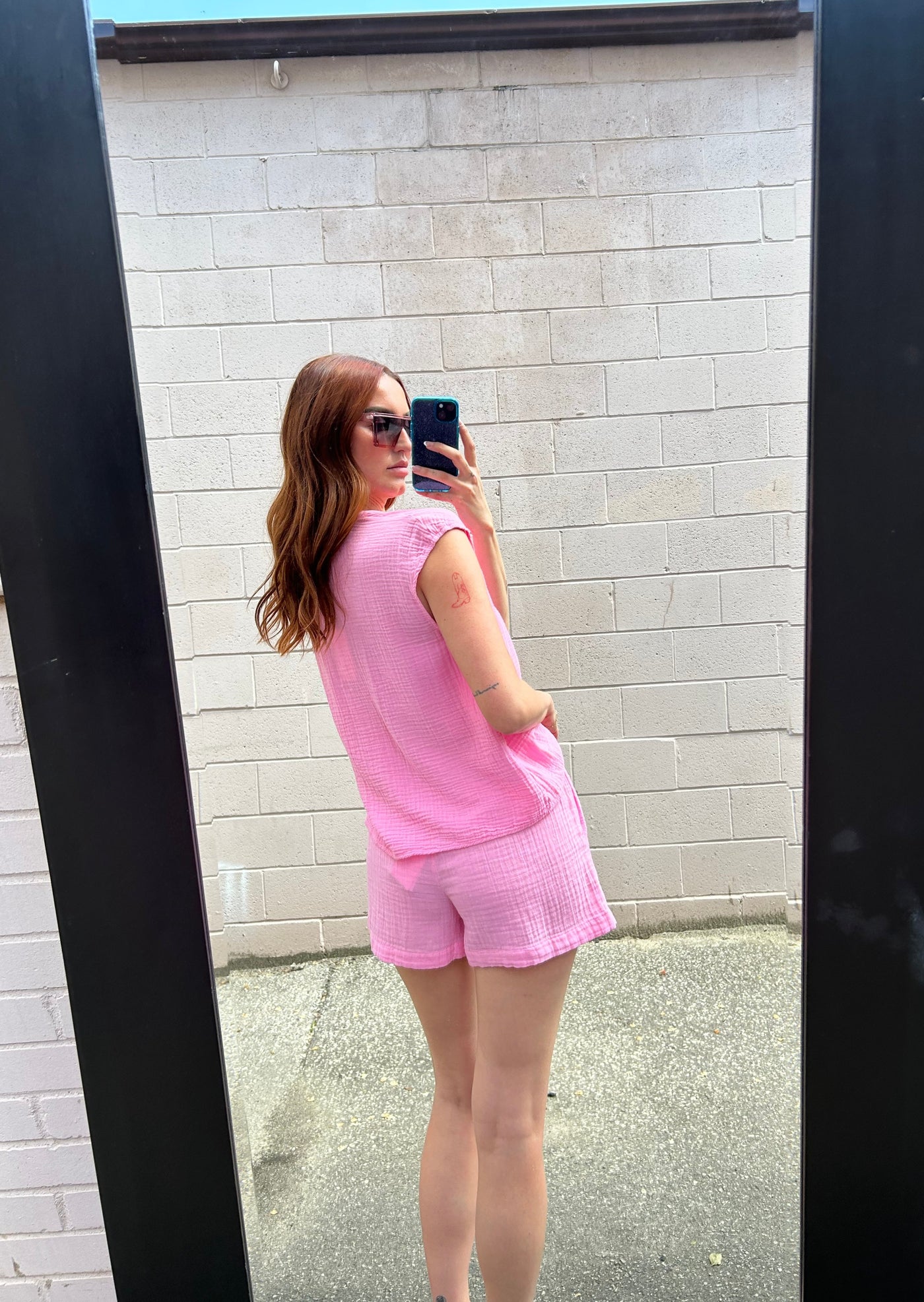 Stark Cotton Gauze Mila Top - Pink