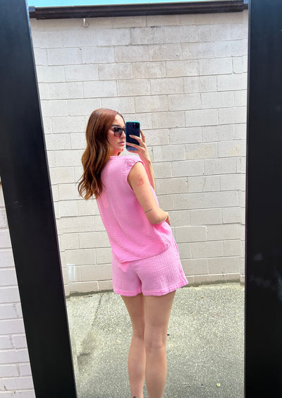 Stark Cotton Gauze Mila Top - Pink