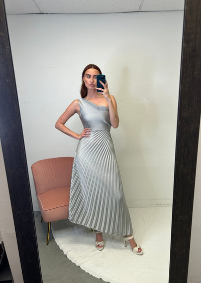 The Pink Door Pleated Asymmetrical Cut Out - Silver