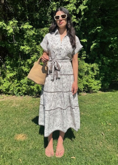 The Pink Door Taupe Print Dress