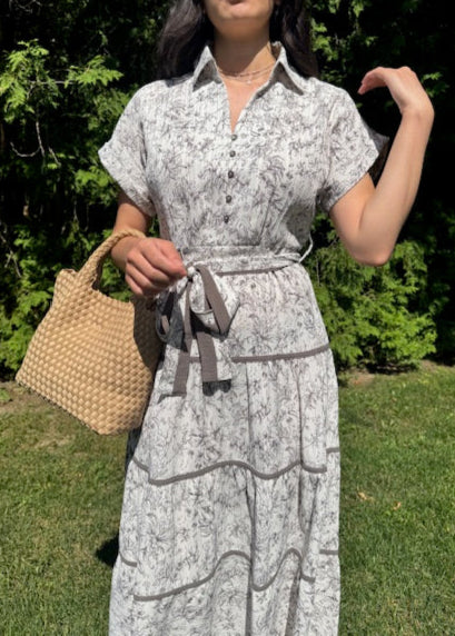 The Pink Door Taupe Print Dress