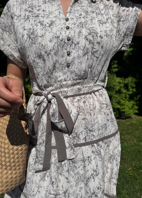 The Pink Door Taupe Print Dress