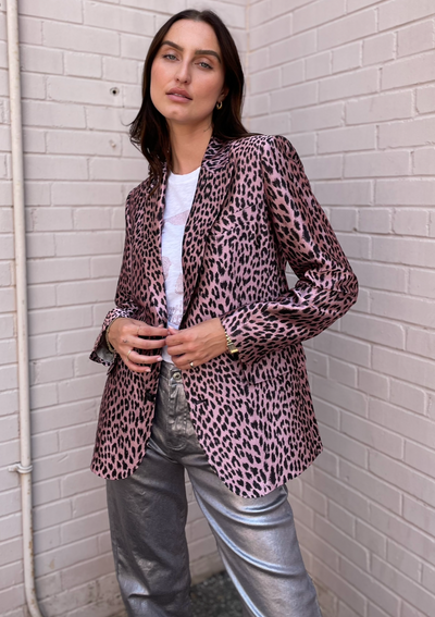 Zadig & Voltaire Vegy Leopard Jacquard Blazer - Rose