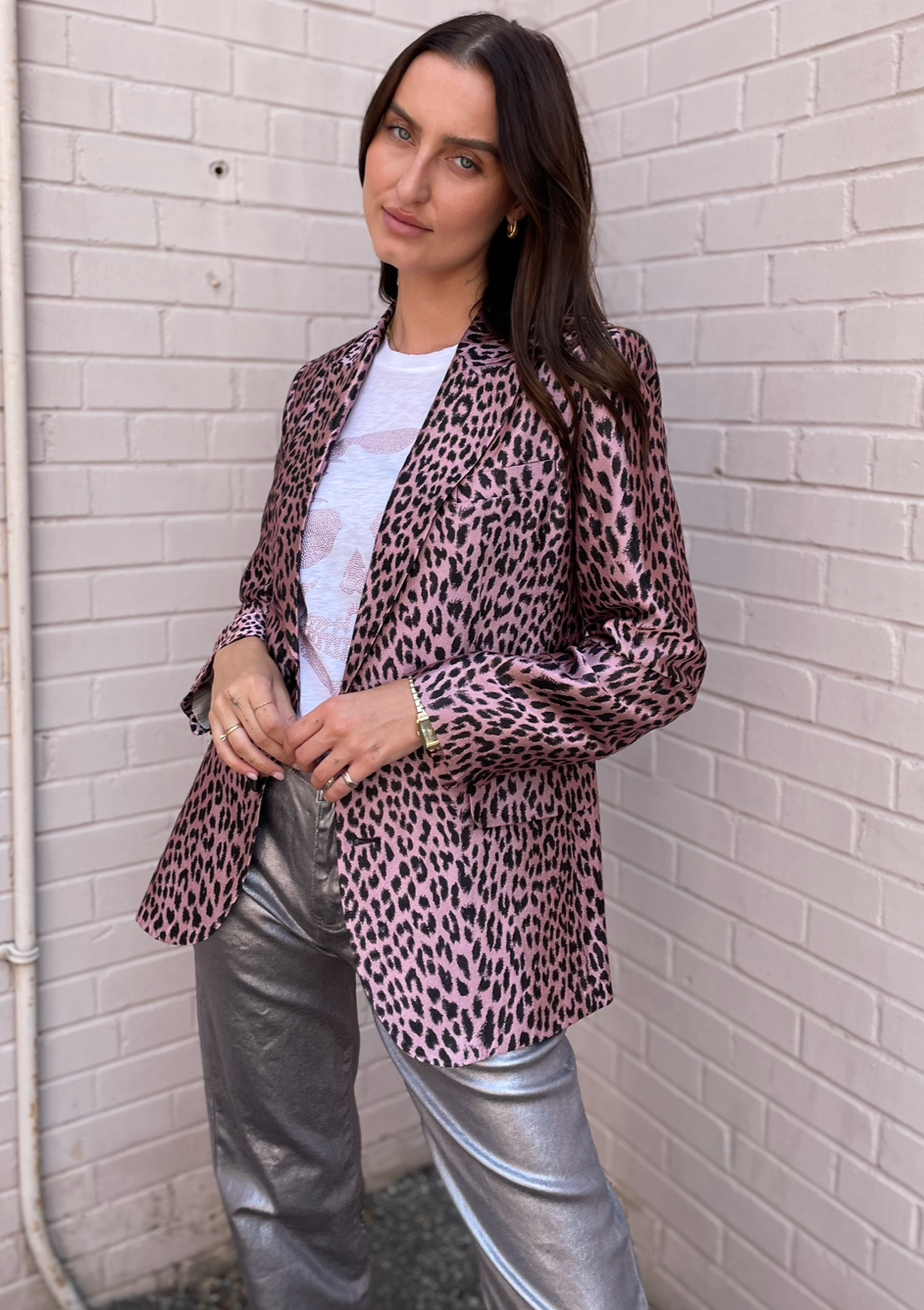 Zadig & Voltaire Vegy Leopard Jacquard Blazer - Rose