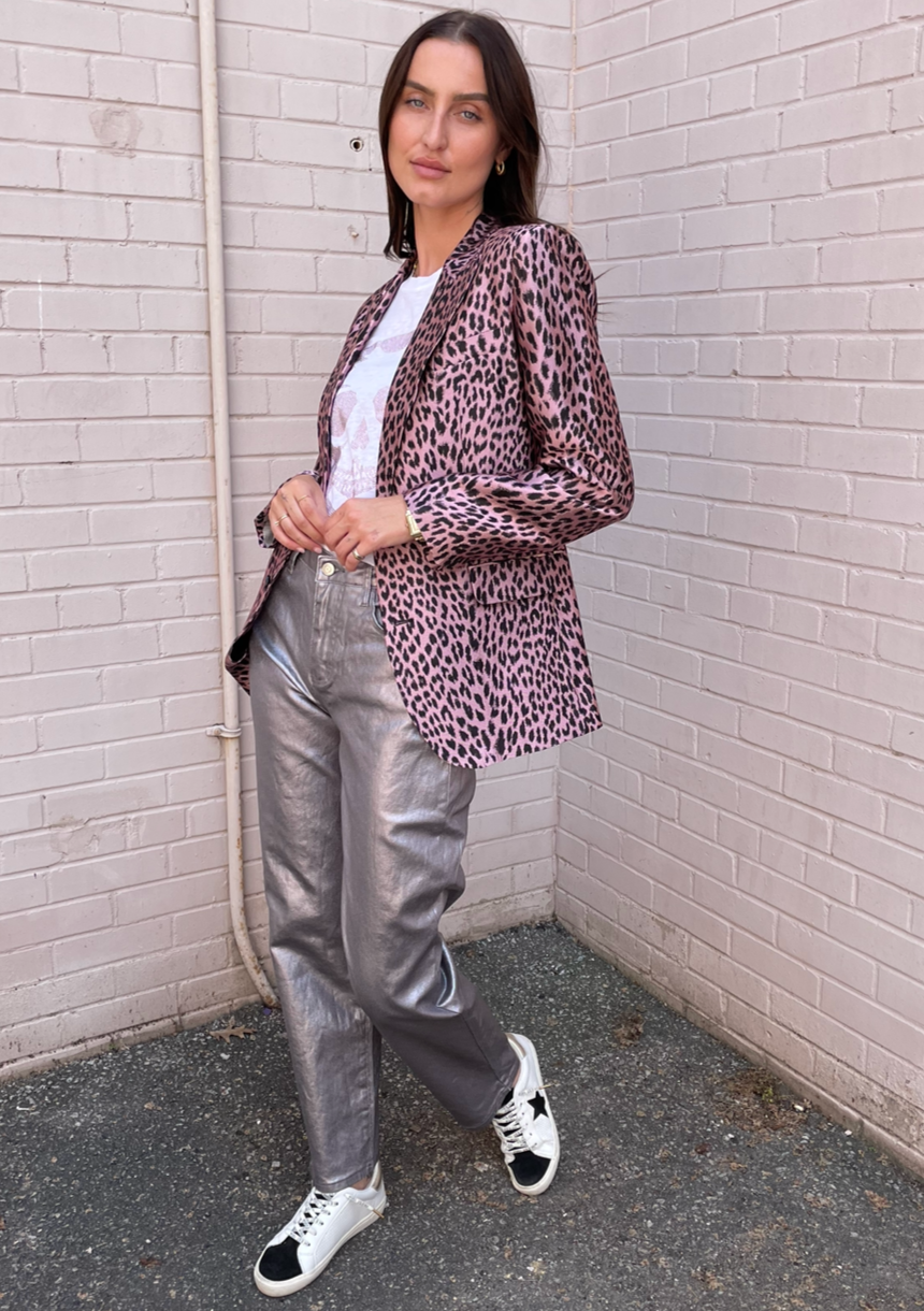 Zadig & Voltaire Vegy Leopard Jacquard Blazer - Rose