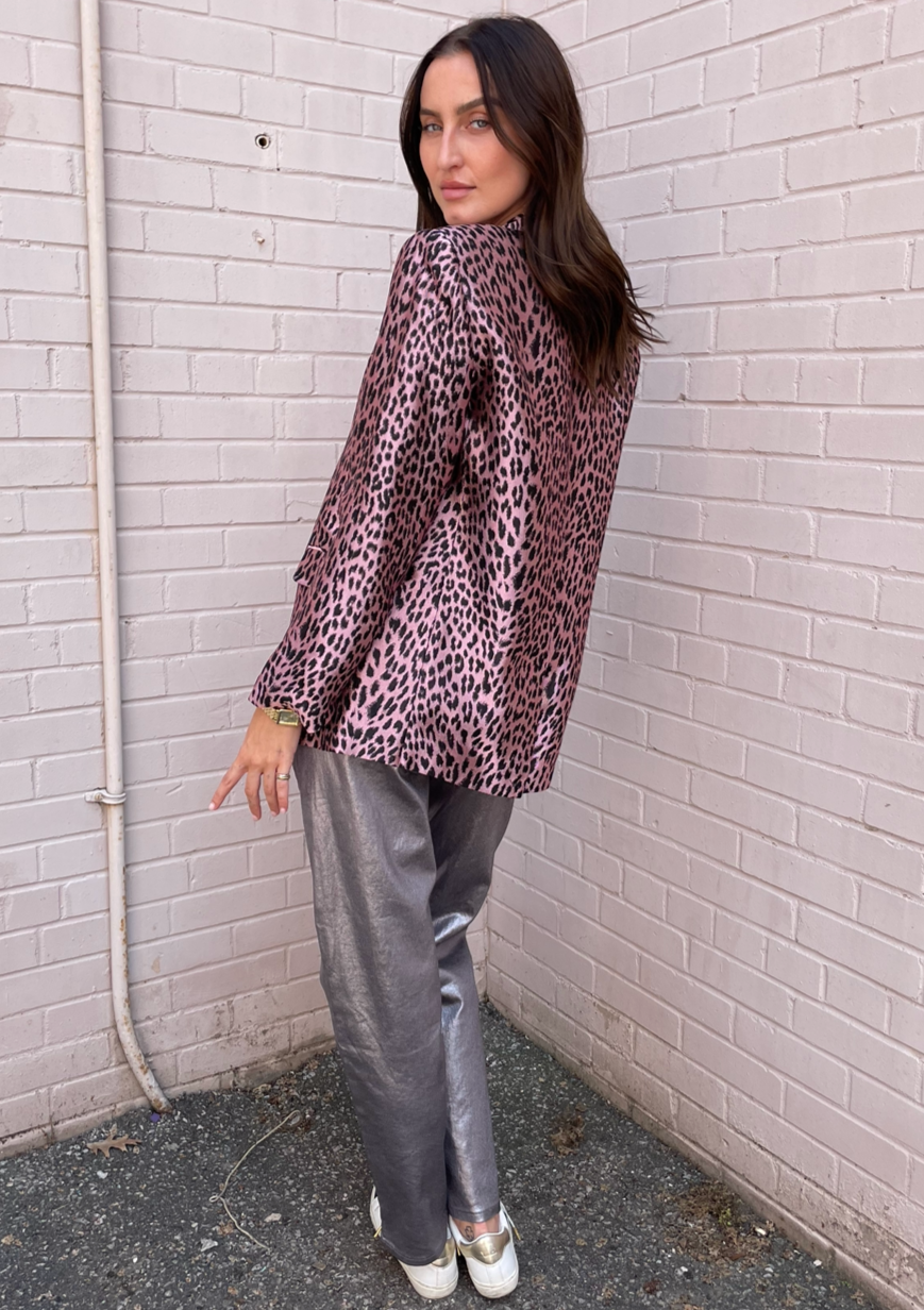 Zadig & Voltaire Vegy Leopard Jacquard Blazer - Rose