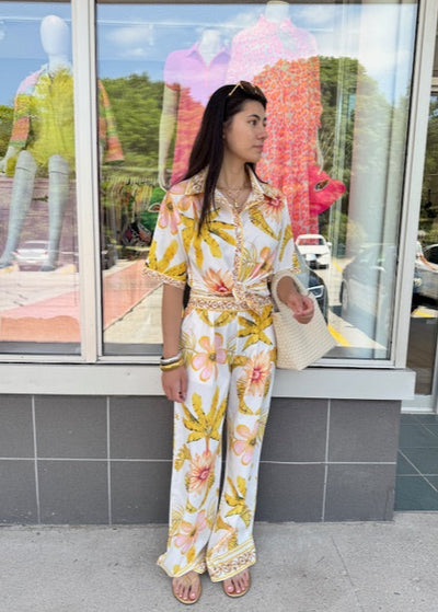 The Pink Door Golden Palm Long Set